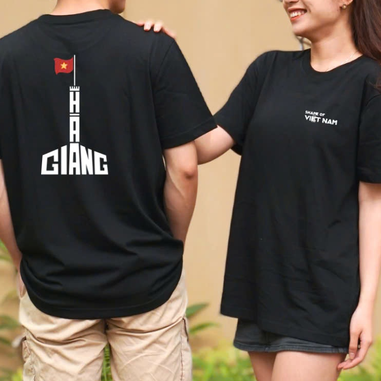 Áo thun unisex in SHAPE OF VIETNAM HÌNH HÀ GIANG áo phông cổ tròn chất Cotton mềm mịn co dãn thoáng mát TA090