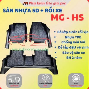 Thảm lót sàn NHỰA đúc TPE 5D xe MG HS các đời xe, Mẫu Tràn viền bậc cửa - MẪU BẬC DÀI - 1 BỘ 3 TẤM - KHÔNG MÙI