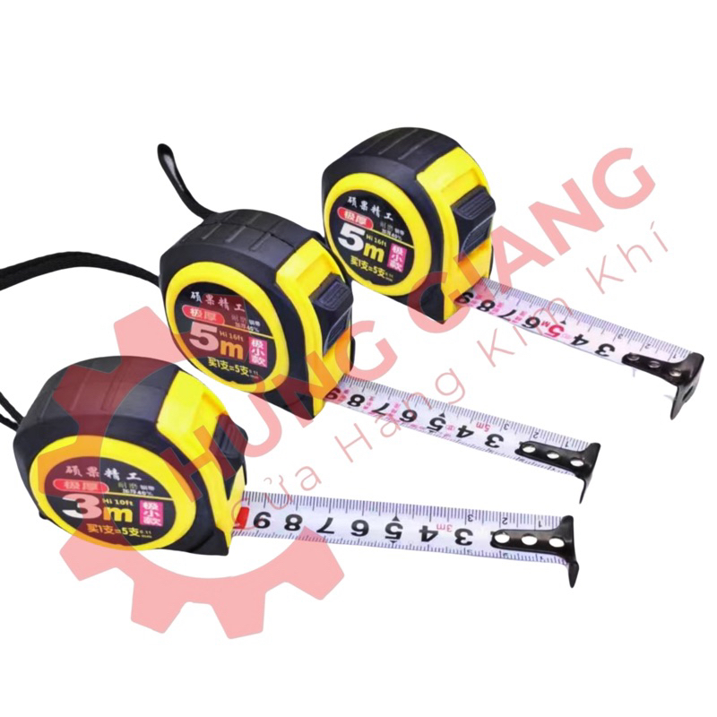 Thước Mét, Thước 5 Mét Lỗ Ban 2Mặt Bọc Cao Su Chống Vỡ Tốt