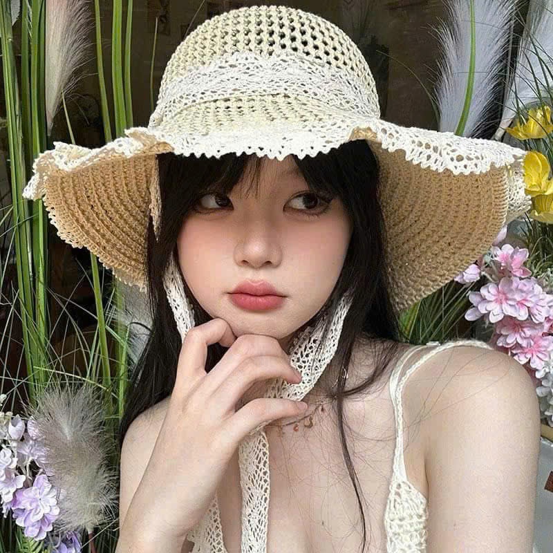 MŨ CÓI ĐI BIỂN VIỀN REN RỘNG VÀNH SIÊU NỮ TÍNH