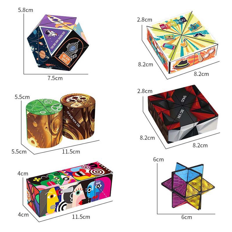 Combo 6 Khối Rubik Biến Thể Thế Hệ Mới - Cho Bé Thỏa Sức Sáng Tạo, Rèn Luyện Trí Tuệ