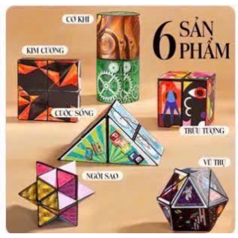 Combo 6 Khối Rubik Biến Thể Thế Hệ Mới - Cho Bé Thỏa Sức Sáng Tạo, Rèn Luyện Trí Tuệ