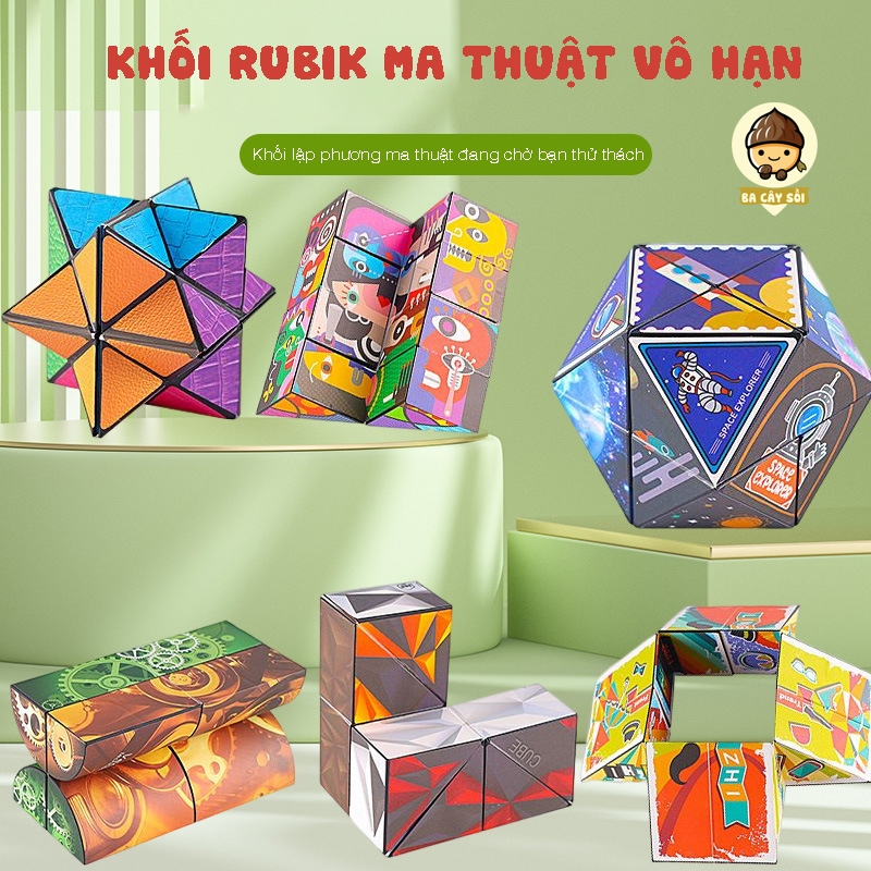 Combo 6 Khối Rubik Biến Thể Thế Hệ Mới - Cho Bé Thỏa Sức Sáng Tạo, Rèn Luyện Trí Tuệ