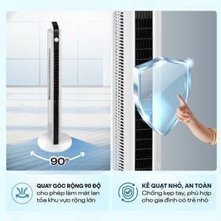 Quạt tháp cao cấp Fujihome TF-12HM thiết kế hiện đại, sang trọng và nhỏ gọn-3 cấp độ gió- có tay cầm