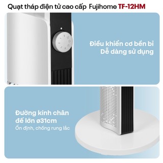 Quạt tháp cao cấp Fujihome TF-12HM thiết kế hiện đại, sang trọng và nhỏ gọn-3 cấp độ gió- có tay cầm