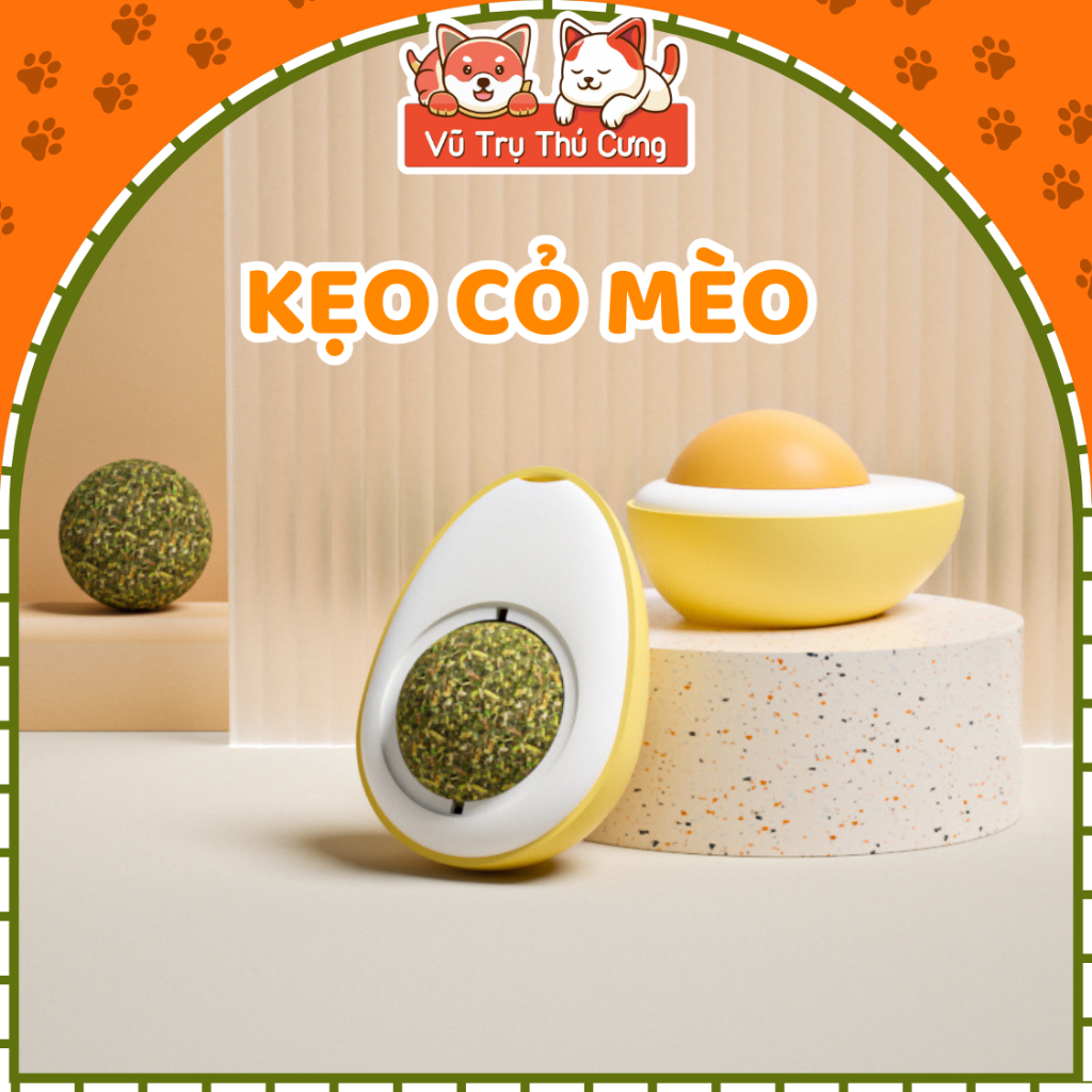 Đồ Chơi Kẹo Cỏ Mèo Dán Tường Giúp Mèo Thư Giãn, Thơm Miệng, Tiêu Búi Lông