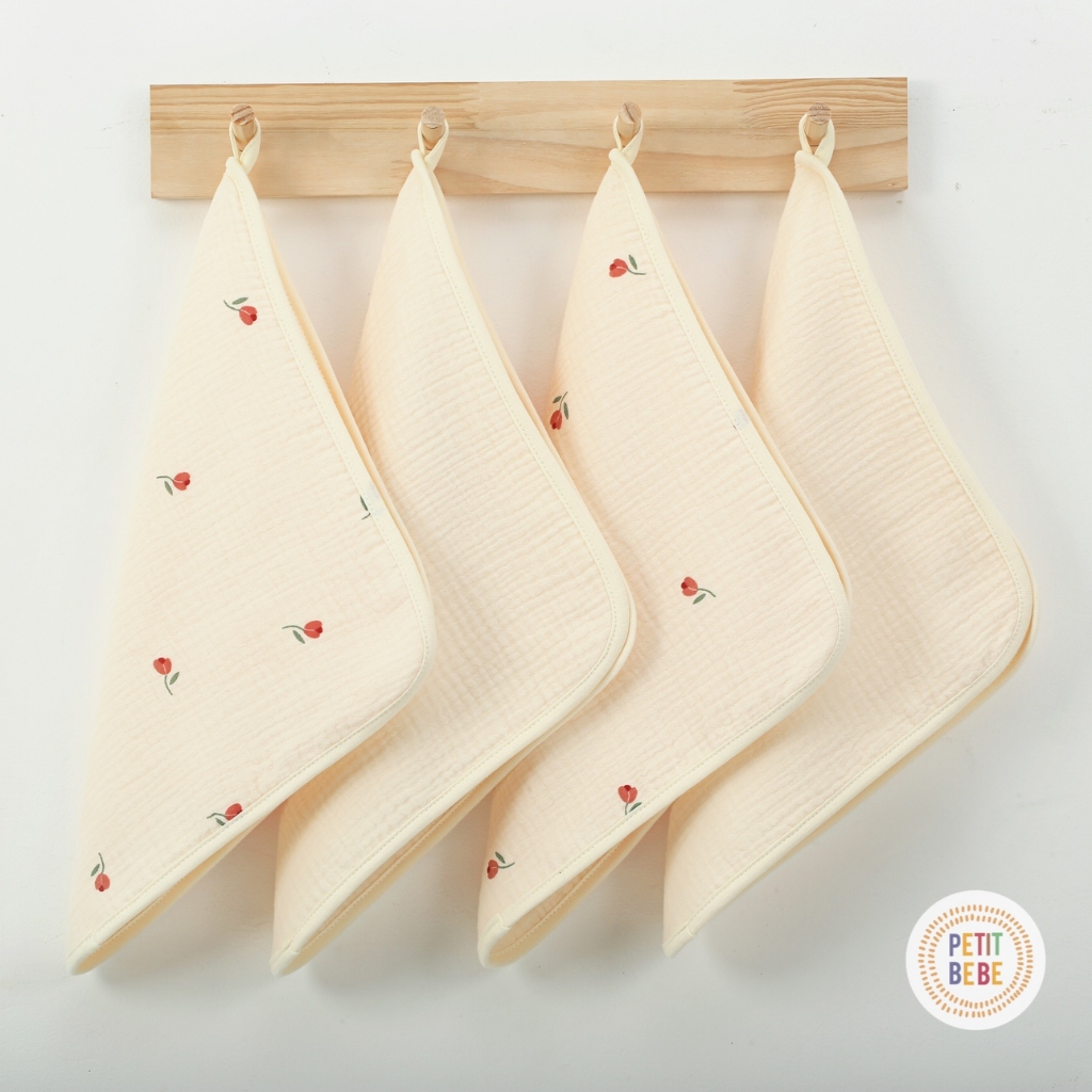 Ảnh Khăn sữa cho bé kích thước lớn 30x30cm Petit Bebe muslin 6 lớp thấm hút mềm mại cho làn da bé 3