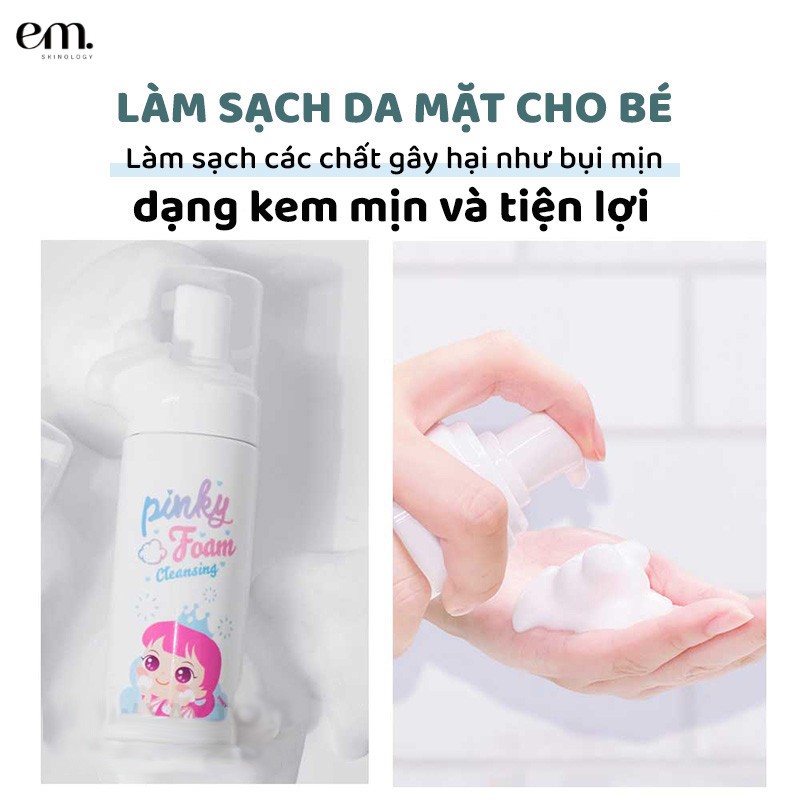 Sữa Rửa Mặt Dạng Bọt PINKY Hàn Quốc Làm Sạch Dịu Nhẹ Cho Bé Từ 2 Tuổi [ORGANIC] | PINKY Hàn Quốc