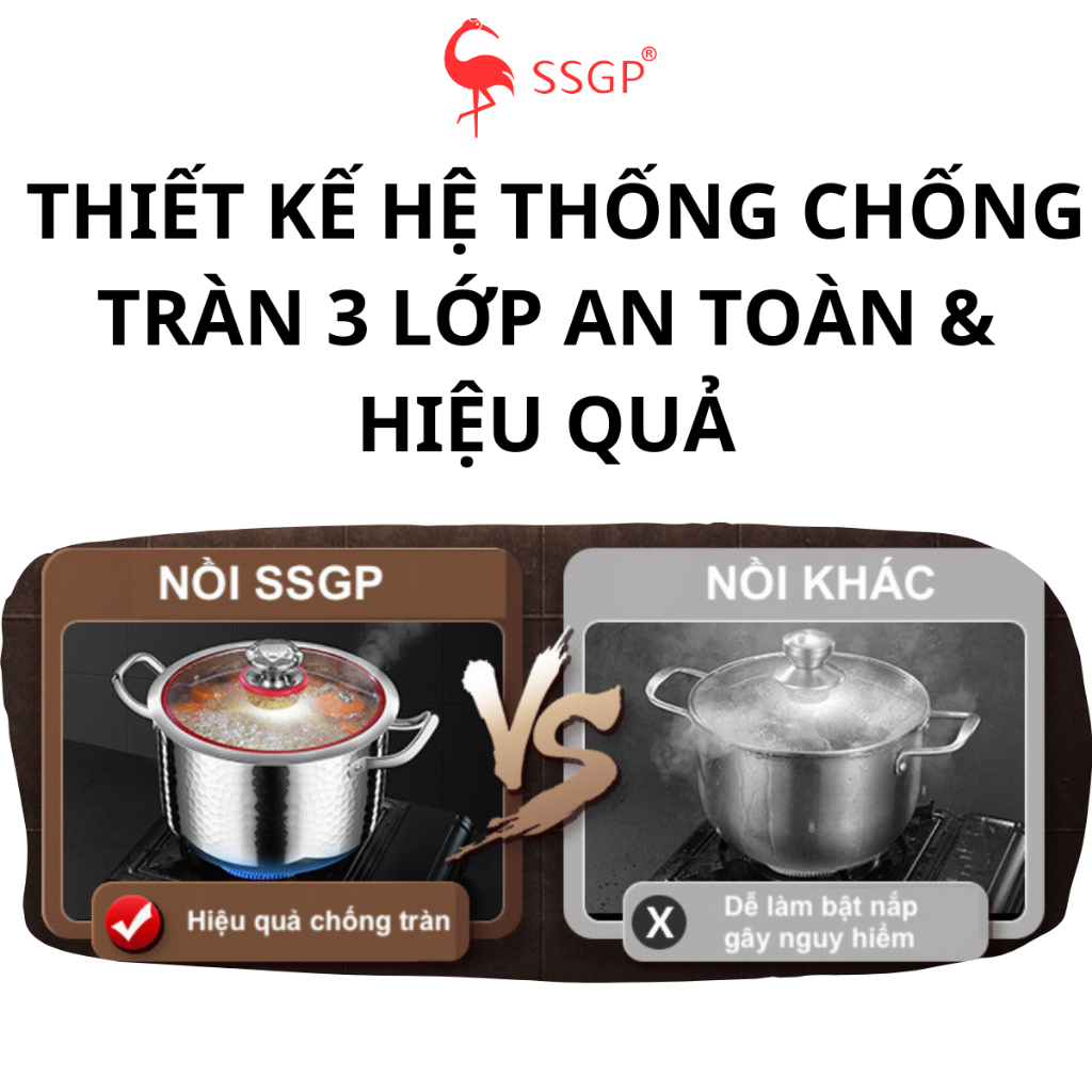 Nồi inox 304 Berlin 5 đáy cao cấp SSGP của , nồi nấu canh, nồi 24cm ,nồi dùng bếp từ, quánh