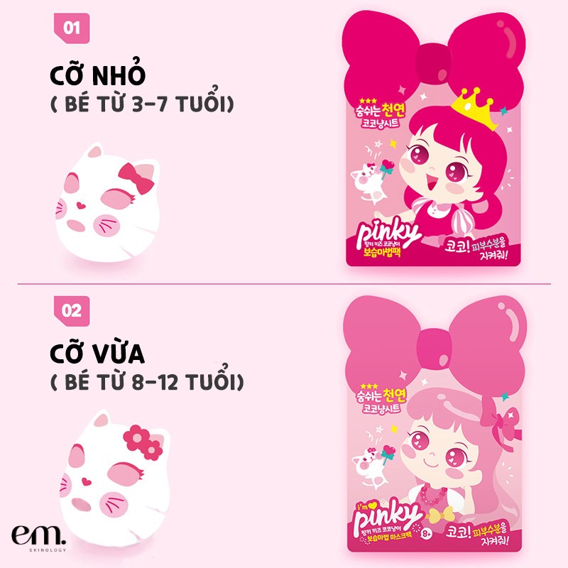 Mặt Nạ PINKY Siêu Dưỡng Ẩm Đáng Yêu Và An Toàn Cho Bé 3+ | PINKY Hàn Quốc