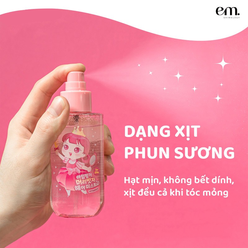Xịt gỡ tóc rối I'm Pinky dưỡng tóc suôn mượt cho bé 120 ml | PINKY Hàn Quốc