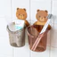 Cốc Gấu Dán Tường Để Bàn Chải Đánh Răng Hình Gấu Có Lỗ Thoát Nước Tiện Lợi giúp nhà Tắm sang Trọng.