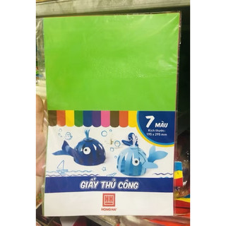 Combo 2 tập giấy thủ công Hồng Hà 7 màu 8 màu 10 tờ, giấy màu, giấy thủ công Hồng Hà cao cấp