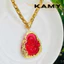 Mặt Dây Chuyền Hình Phật Di Lặc Cười Đá Đỏ Viền Rồng May Mắn - Trang Sức KAMY
