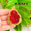 Mặt Dây Chuyền Hình Phật Di Lặc Cười Đá Đỏ Viền Rồng May Mắn - Trang Sức KAMY