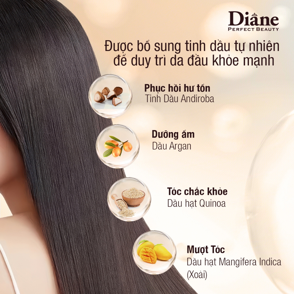 Ảnh Bộ dầu gội xả phục hồi tóc khô xơ chẻ ngọn gãy rụng hư tổn nặng Diane Extra Damage Repair 450ml*2 4