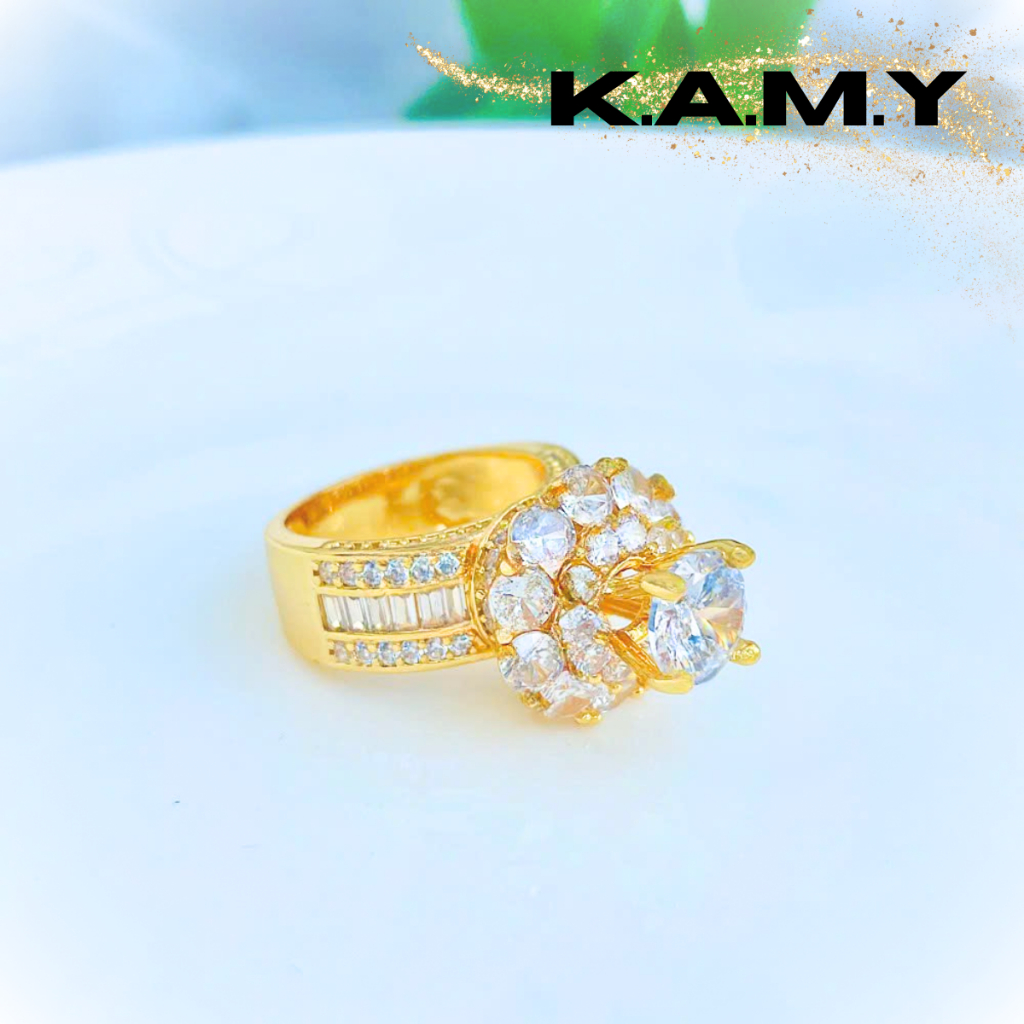 Nhẫn Nữ Đính Đá Cao Cấp Thiết Kế Hoa Mai - Trang Sức KAMY