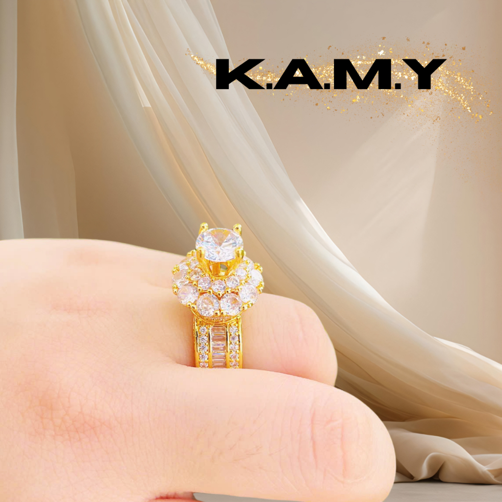 Nhẫn Nữ Đính Đá Cao Cấp Thiết Kế Hoa Mai - Trang Sức KAMY