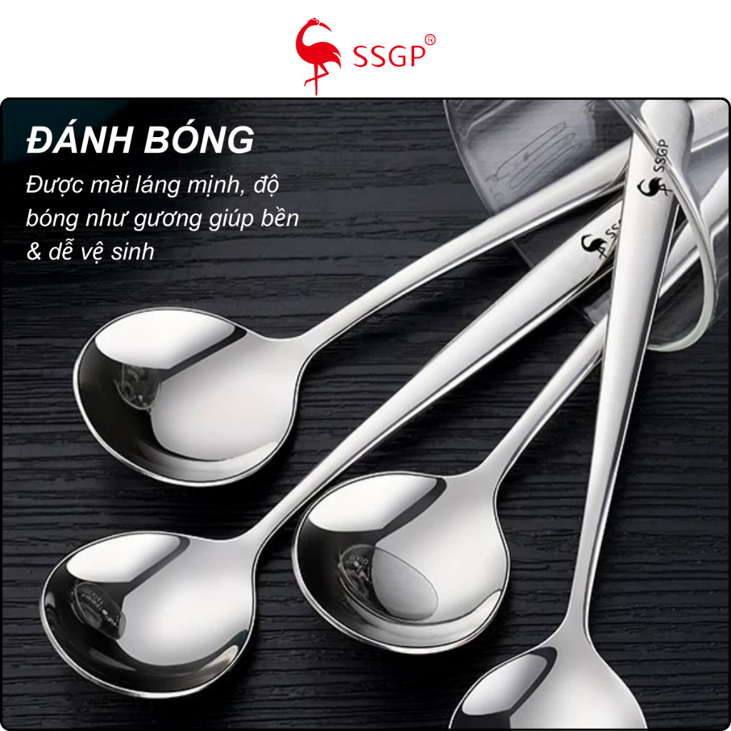 Muỗng inox cán dài SSGP Muỗng ăn cơm inox Muỗng cafe Thìa inox 316 Muỗng, Thìa cán dài inox 304