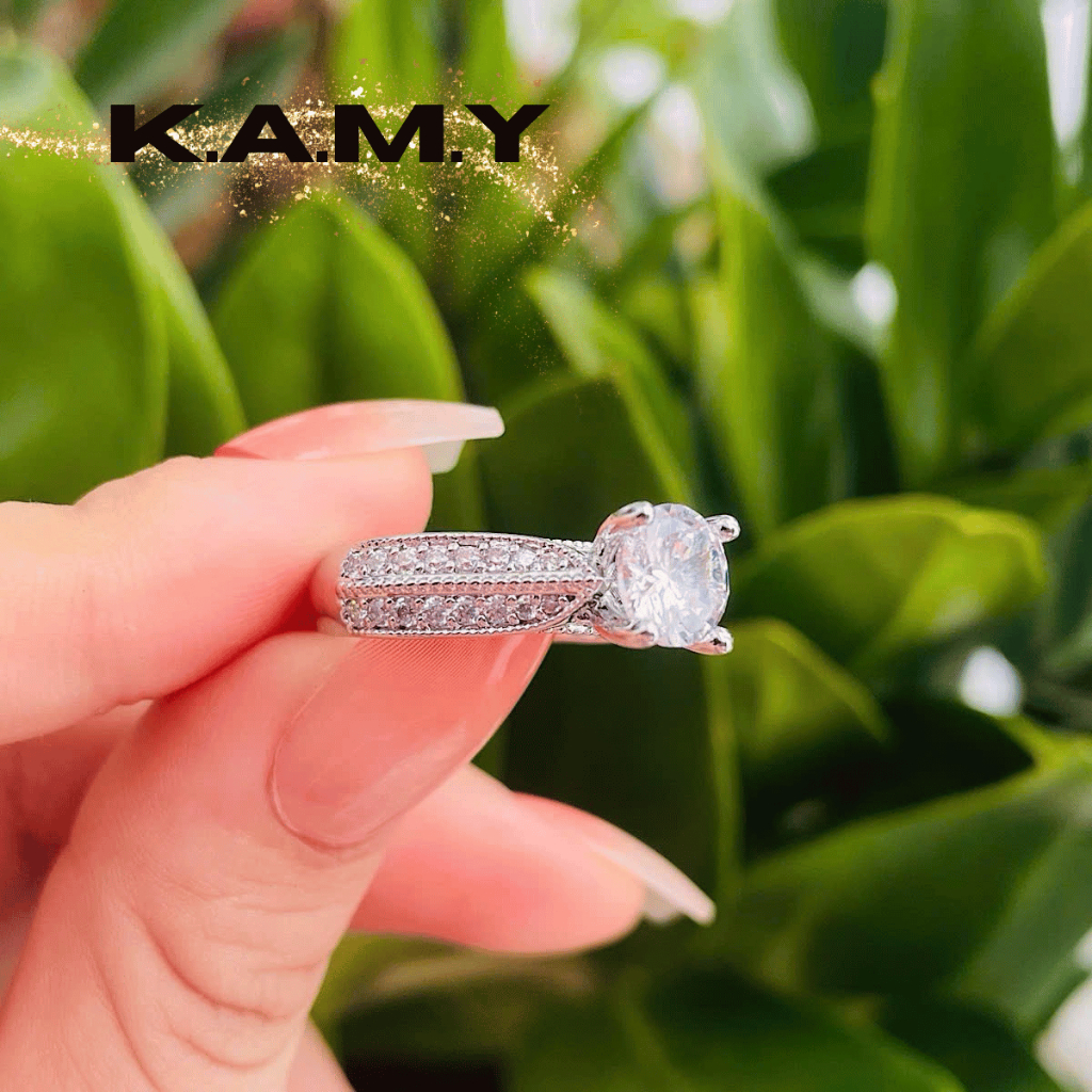 Nhẫn Nữ Đính Đá CZ100 Thiết Kế Mảnh Mai Tinh Tế - Trang Sức KAMY