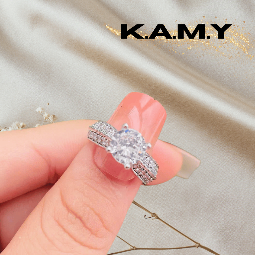 Nhẫn Nữ Đính Đá CZ100 Thiết Kế Mảnh Mai Tinh Tế - Trang Sức KAMY