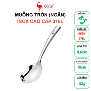 Muỗng ăn cơm inox 316 tròn ngắn SSGP muỗng canh muỗng inox cán dài muỗng cafe nĩa inox Thìa inox 316