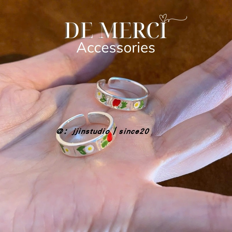 Nhẫn Hở De Merci Accessoires Hình Hoa Phong Cách Vintage Thời Trang Cho Nữ