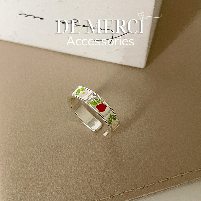 Nhẫn Hở De Merci Accessoires Hình Hoa Phong Cách Vintage Thời Trang Cho Nữ