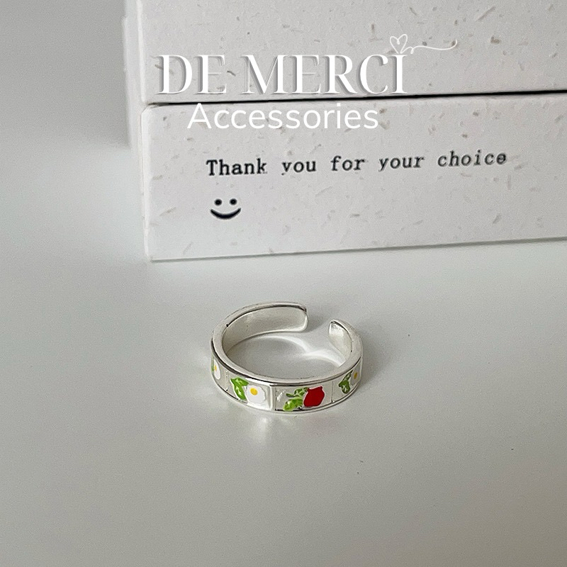 Nhẫn Hở De Merci Accessoires Hình Hoa Phong Cách Vintage Thời Trang Cho Nữ