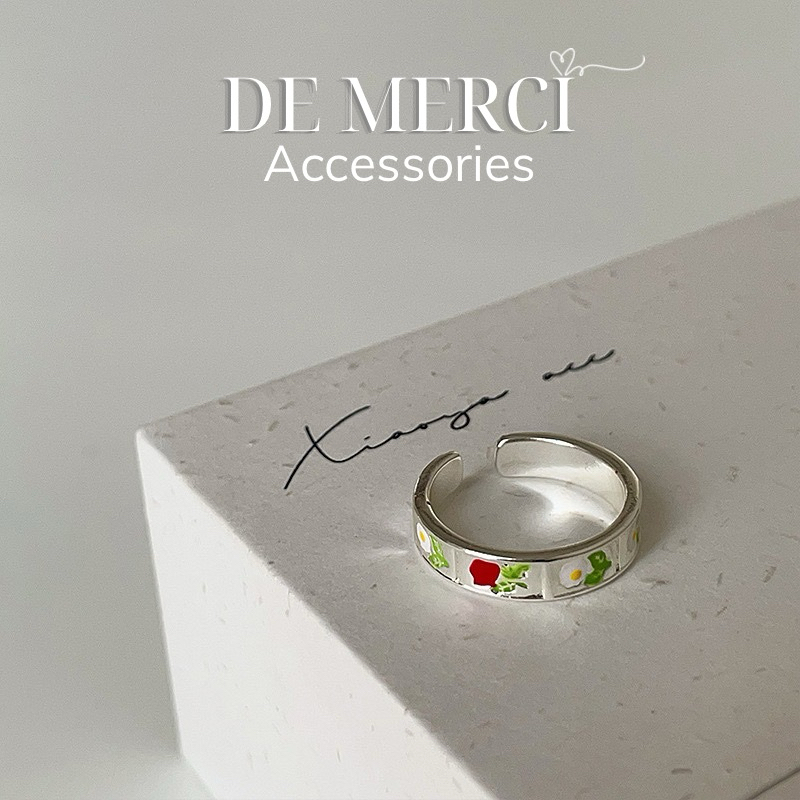 Nhẫn Hở De Merci Accessoires Hình Hoa Phong Cách Vintage Thời Trang Cho Nữ