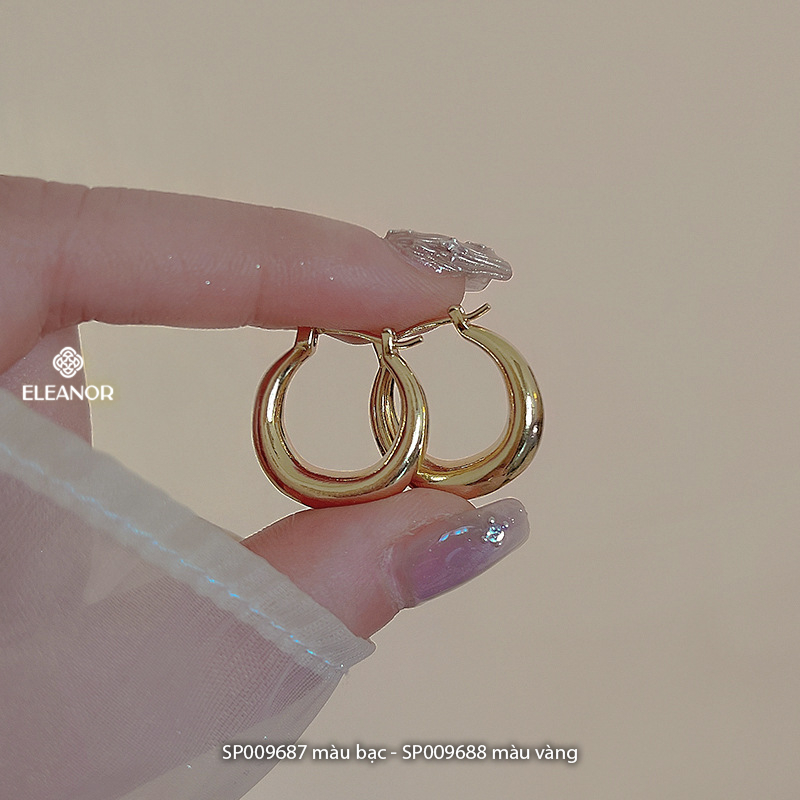Bông tai nữ chuôi bạc 925 Eleanor Accessories khuyên tròn basic phụ kiện trang sức khuyên tai 9687