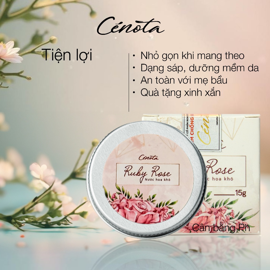 Ảnh Nước Hoa Khô Cenota Ruby Rose Ngọt Ngào Quyến Rũ 15g, Nước Hoa Dạng Sáp Lưu Hương Lâu 2