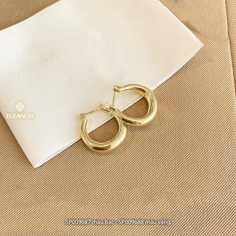 Bông tai nữ chuôi bạc 925 Eleanor Accessories khuyên tròn basic phụ kiện trang sức khuyên tai 9687
