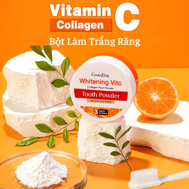 Men Vi Sinh Trắng Răng GuanJing Whitening Vitamin C Collagen Làm Sạch Sâu Giảm Viêm Giúp Răng Chắc Khoẻ Hơi Thở Thơm Mát