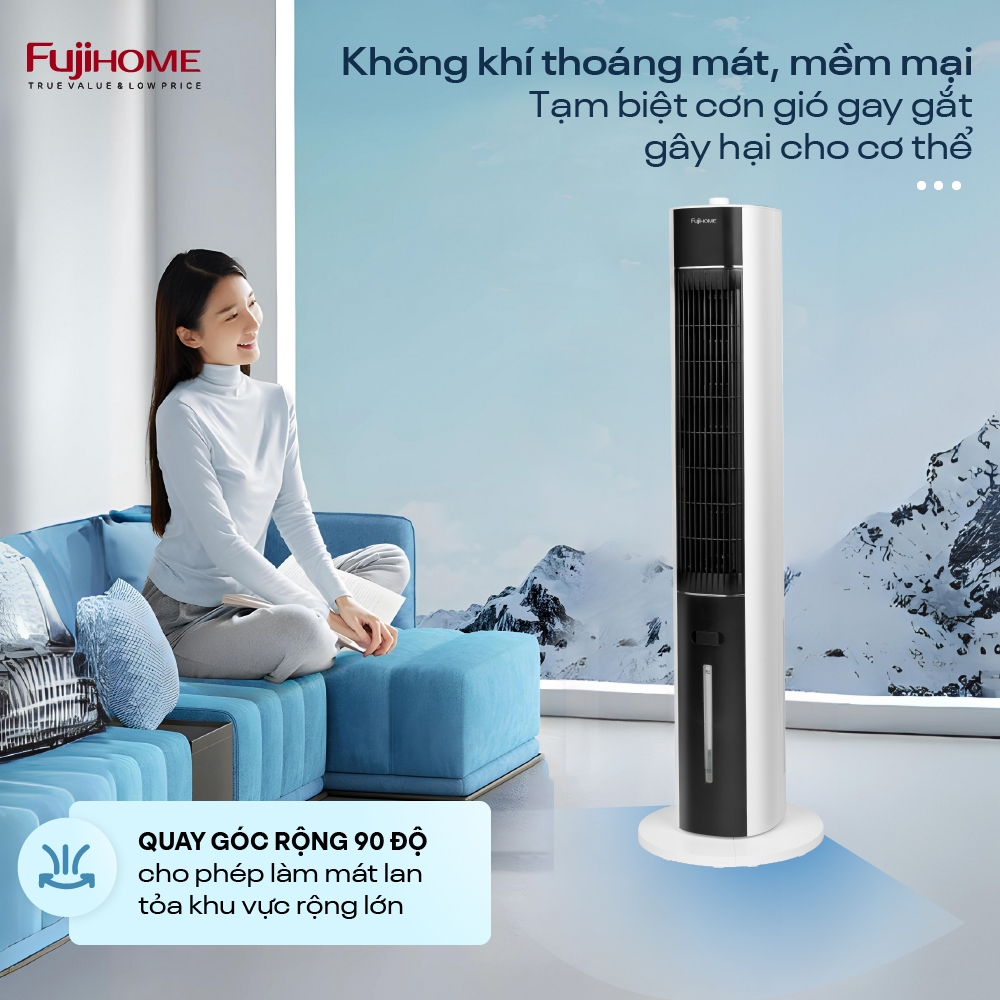 Ảnh Quạt tháp điều hoà cao cấp Fujihome AC-18LM thiết kế hiện đại, nhỏ gọn, 3 cấp độ gió, động cơ bền bỉ 3