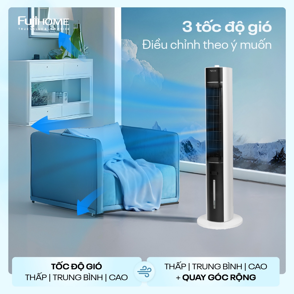Ảnh Quạt tháp điều hoà cao cấp Fujihome AC-18LM thiết kế hiện đại, nhỏ gọn, 3 cấp độ gió, động cơ bền bỉ 4