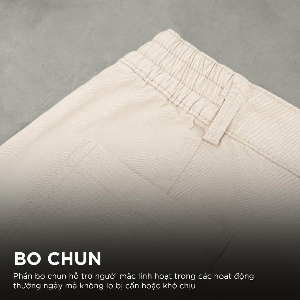 Ảnh Quần short nam KAKI phom rộng CAPMAN CLUB, quần đùi trên gối lưng đai thun co giãn, trẻ trung 3