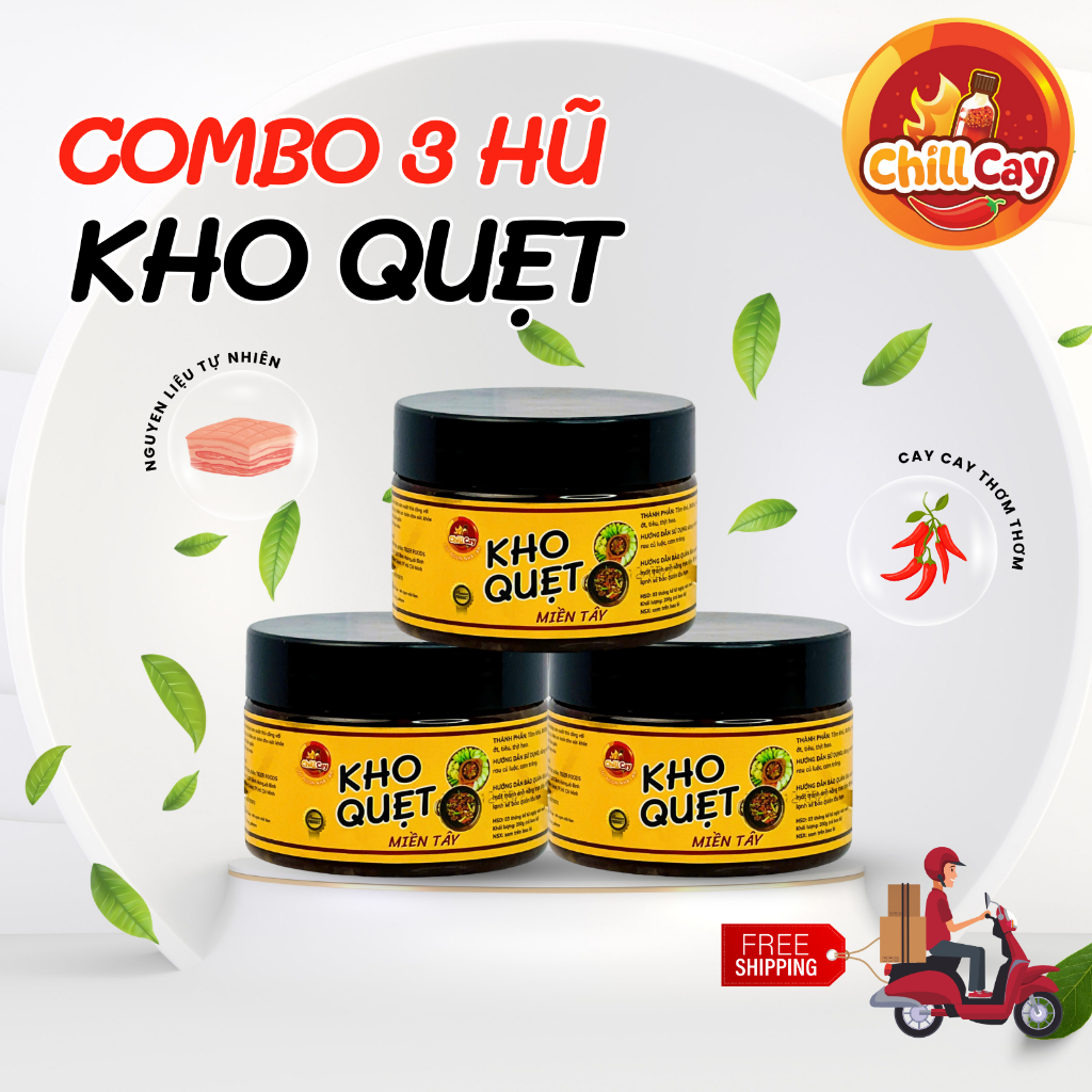 Combo 3 hũ Kho Quẹt Miền Tây CHILLCAY chấm rau luộc full topping chuẩn ...