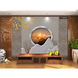 Tranh Dán Tường 3D Trang Trí Làm Mới Không Gian Cho Spa Đông Y Dưỡng Sinh In Kích Thước Theo Yêu Cầu