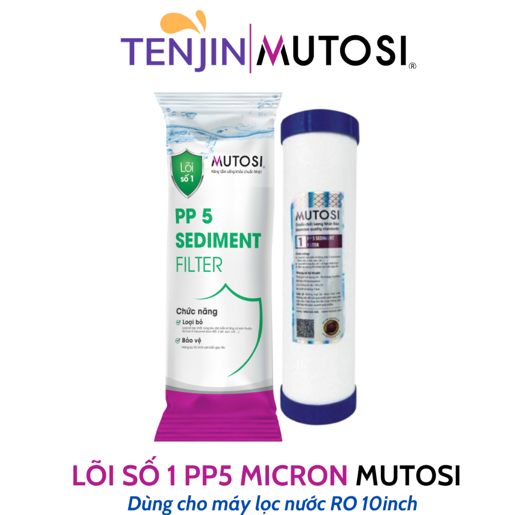 Combo Thô Mutosi Cation Dùng Cho Nước Đầu Nguồn Nhiễm Đá Vôi Và Nước Giếng Dạng Cốc Lọc 10inch
