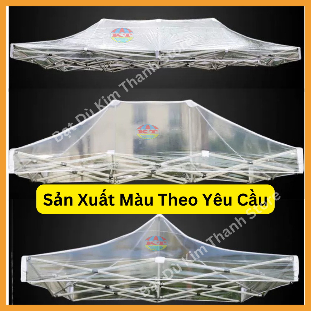 Nhà Bạt Di Động Gấp Gọn Trong Suốt 3M x 6M Có Rèm Che Xung Quanh, Thiết Kế Cửa Kéo Khoá Ra Vào