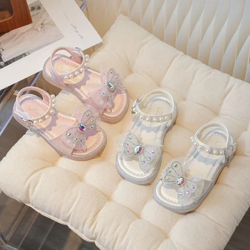 Dép Công Chúa Đính Đá K08, Dép Sandal Bé Gái 2 Tuổi-10 Tuổi, Dép Nơ Bé Gái, Sandal Bé Gái, Dép Đi Học Cho Bé, Xăng Đan