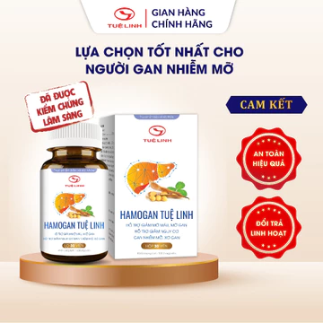 Hamogan Tuệ Linh [Chính hãng] - Giúp hạ mỡ gan, giảm mỡ máu, hỗ trợ bệnh xơ gan/Hộp 30 Viên