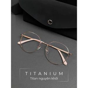 Gọng Kính Oval Titan Unisex Despoints Titanium TT01 Thay được mọi loại tròng. Sẵn tròng 0 độ