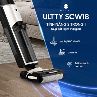 Máy Lau Nhà Hút Bụi Thông Minh U ULTTY SCW18 tự giặt sạch con lăn, điện phân khử khuẩn 99,99%