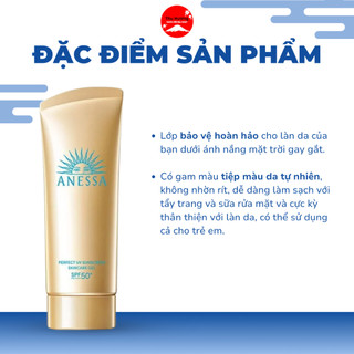 Gel Chống Nắng Anessa Perfect UV Sunscreen SPF50+/PA++++ Bảo Vệ Da Chống Lão Hoá Cấp Ẩm 90g