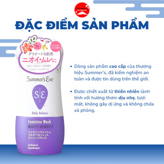 Dung Dịch Vệ Sinh Phụ Nữ Summer's Eve Feminine Wash Làm Sạch Nhẹ Nhàng Chống Khô Da 266ml
