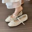 Giày Bệt Bale Mary Jane Lưới Nơ Phong Cách Dạ Hội, Tiểu Thư 2025
