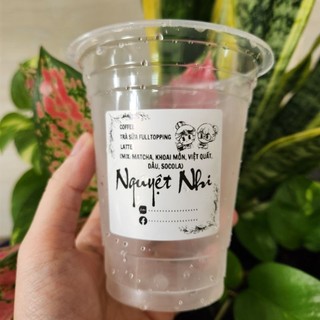 ROTI | 50 Tem cafe dán ly không thấm nước 100%, nhãn dán cà phê in theo tên quán kích thước 5x5cm
