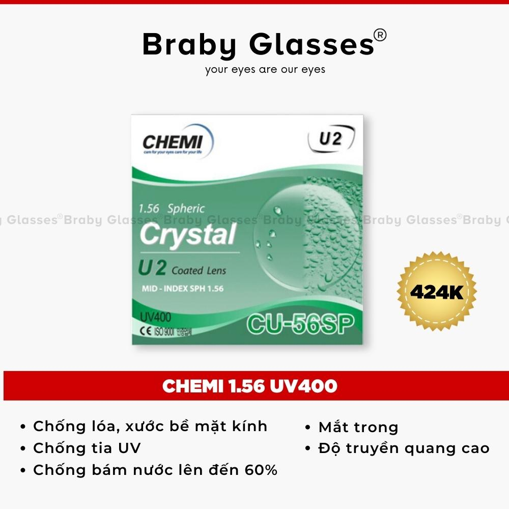 Tròng kính cận, loạn, viễn thị Braby Glasses dòng Chemi cao cấp chống tia uv, lọc ánh sáng xanh, đổi màu khi ra nắng